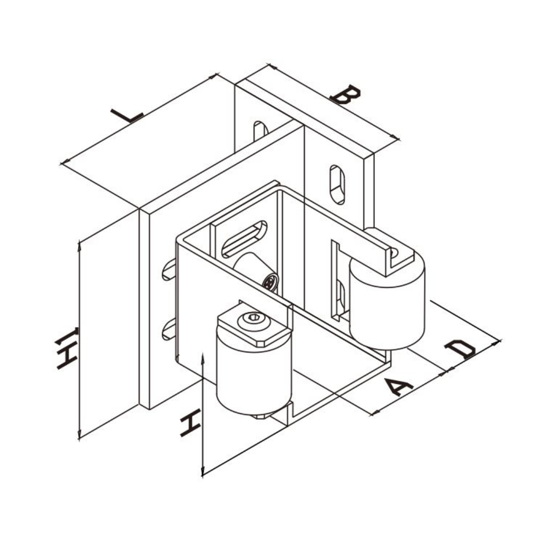 Adjustable Closing end gate catcher with Guide Roller