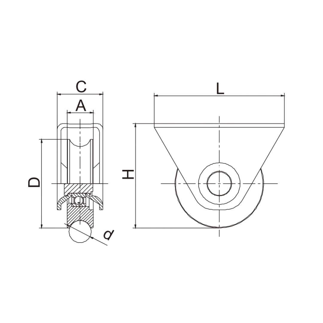 Commercial Sliding gate wheel, 88MM Dia With Exterior Bracket for 20mm Track