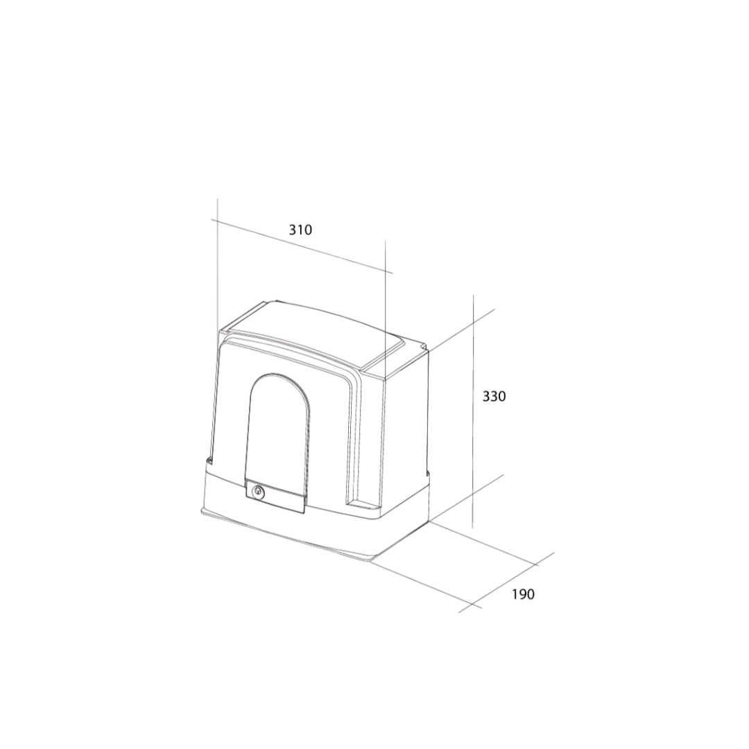Quiko Italian-Moovy M1200, 230V Commercial Sliding Gate Motor/Opener For gates up to 1200KG.
