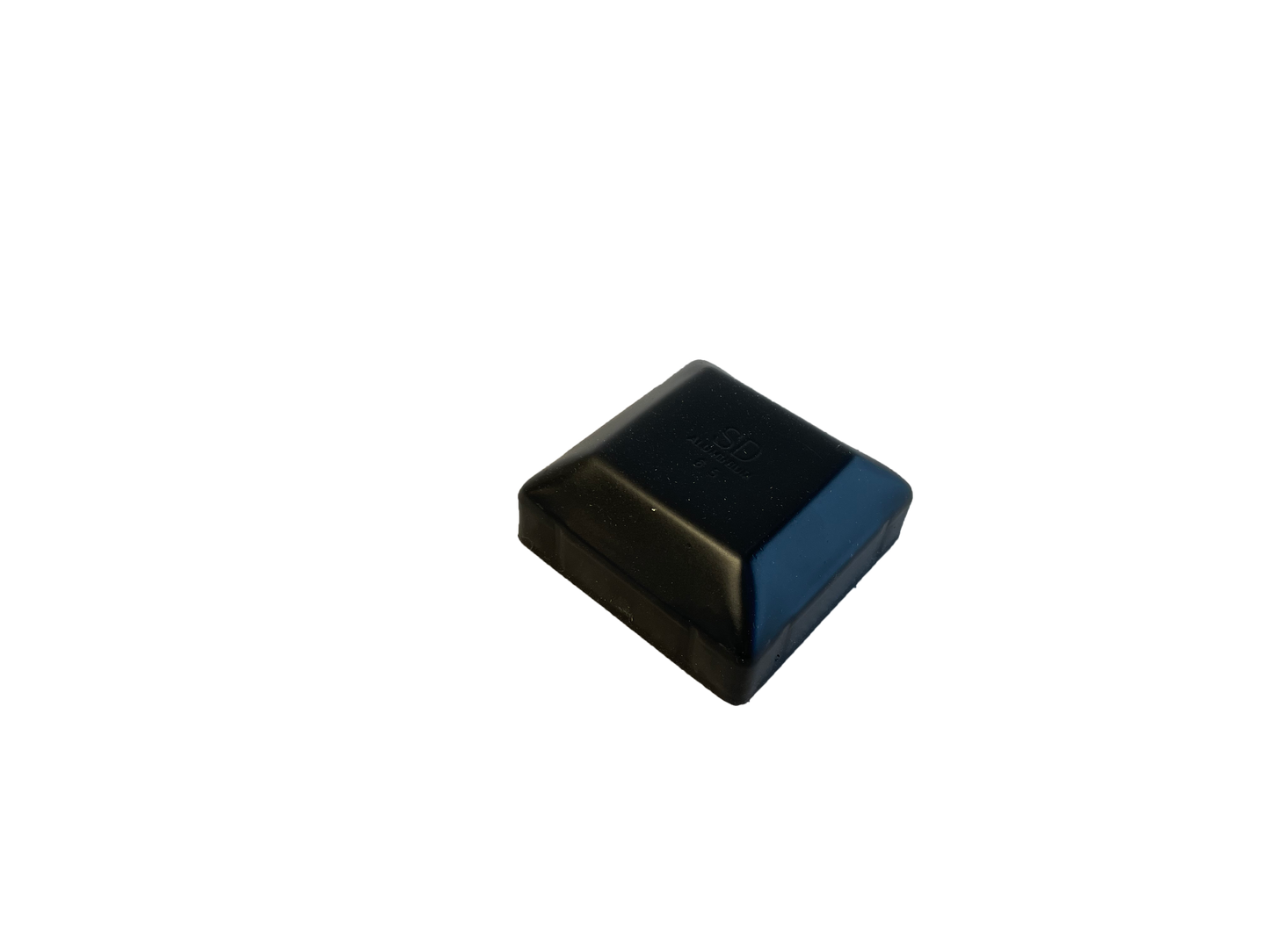 Black rectangular object on a white background