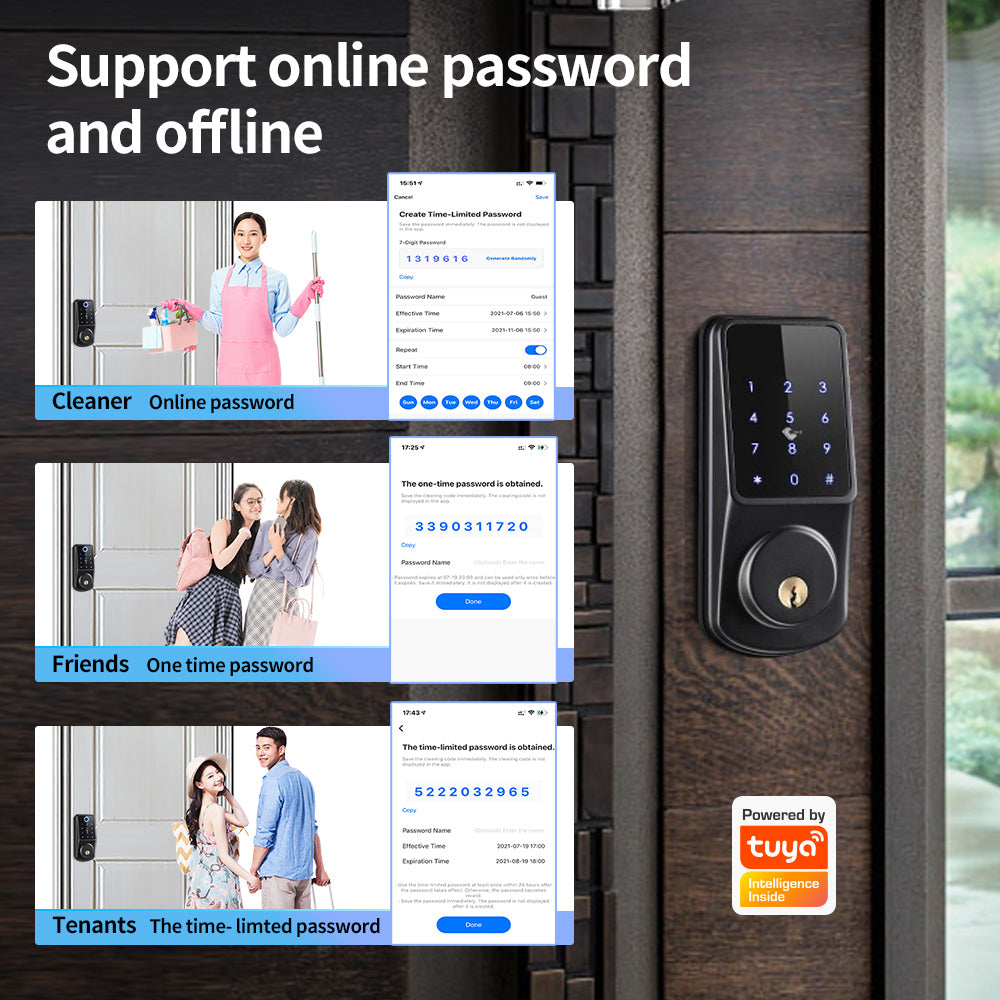 Smart Dead Bolt lock with Remote access. Black