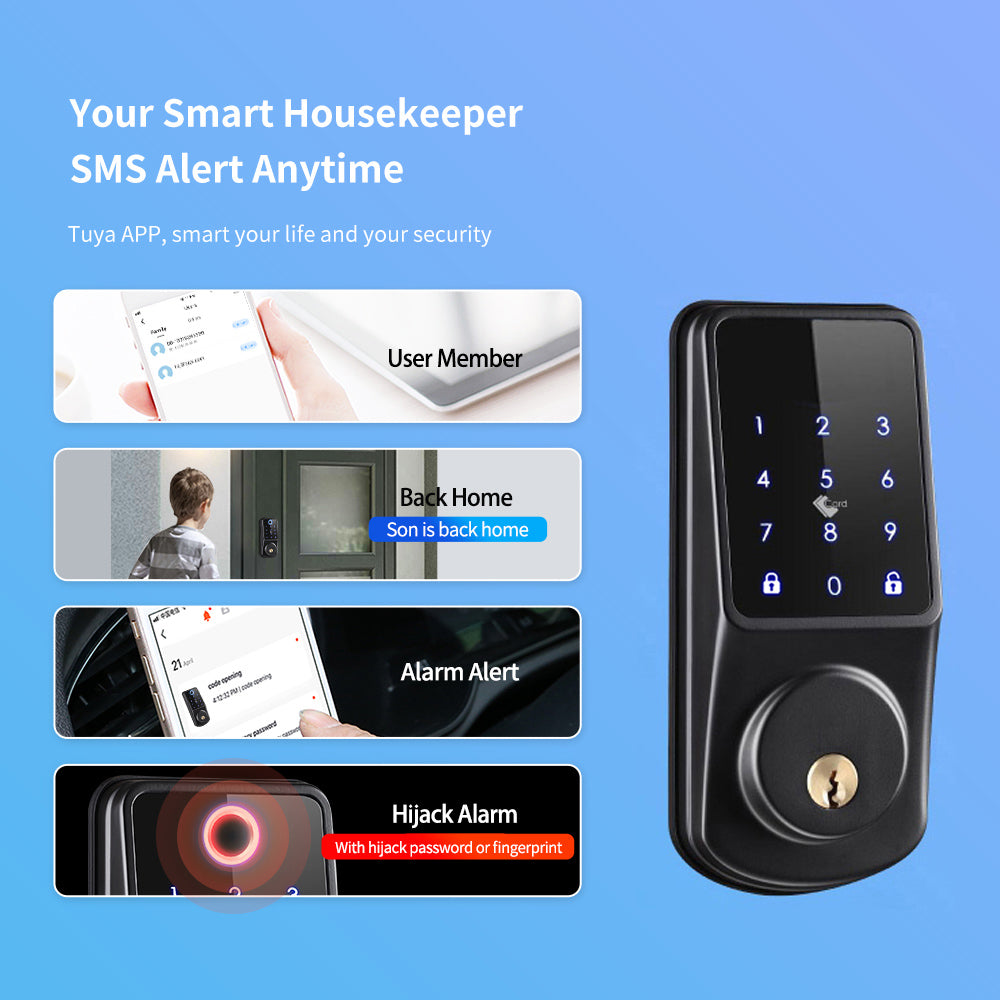 Smart Dead Bolt lock with Remote access. Black