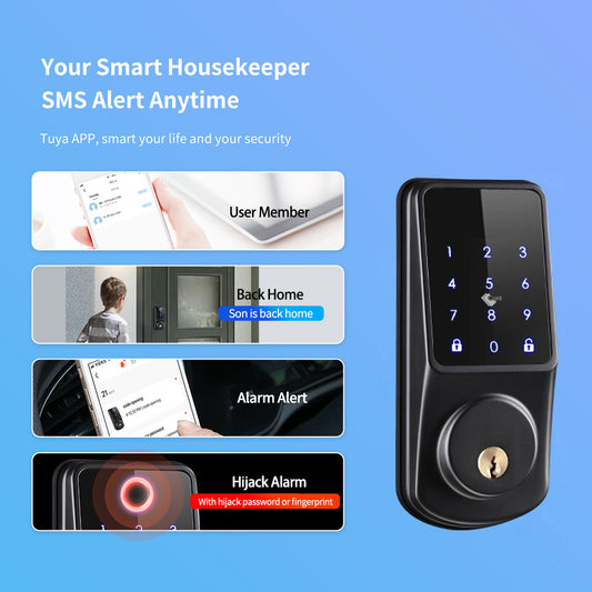 Smart Dead Bolt lock with Remote access. Black