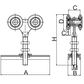 25MM Hanging Door Roller , 4 Rollers , Forge Centre Plate