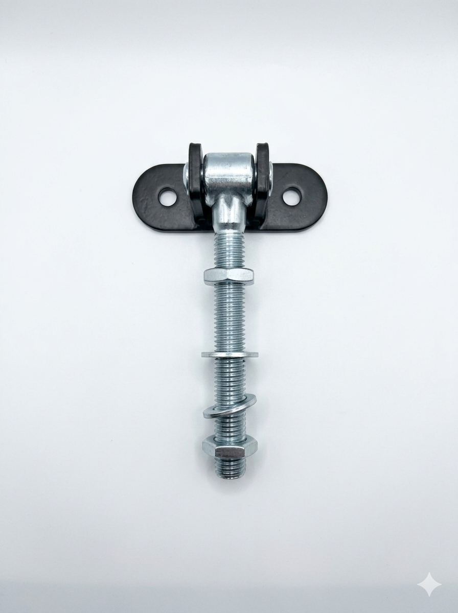 Adjustable gate hinge with long bolt