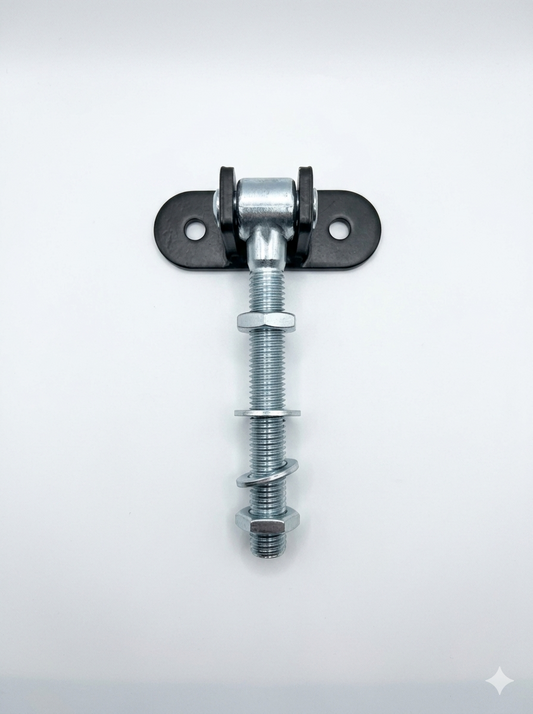 Adjustable gate hinge with long bolt