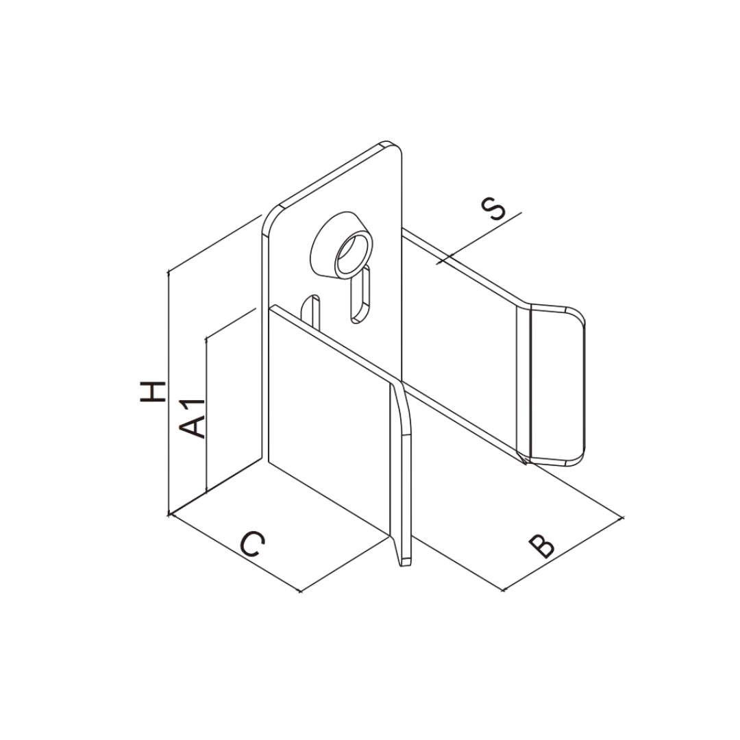 Sliding gate catcher powder coated black