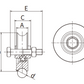 78MM Sliding Gate Wheel with Bolt , Single Bearing , U Groove, R8, Bolt 75mm Long