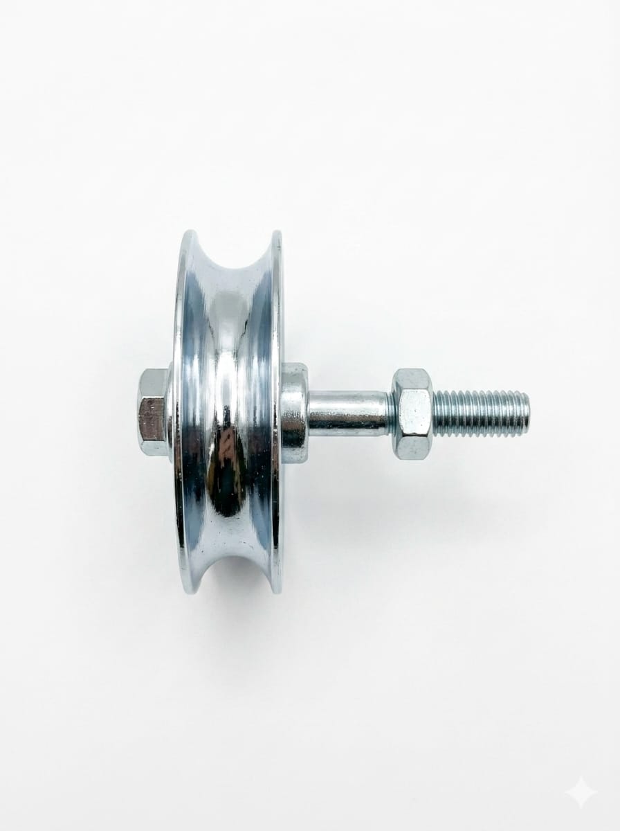 78MM Sliding Gate Wheel with Bolt , Single Bearing , U Groove, R8, Bolt 75mm Long