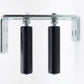 Bracket with Two Black  150MM Nylon Rollers