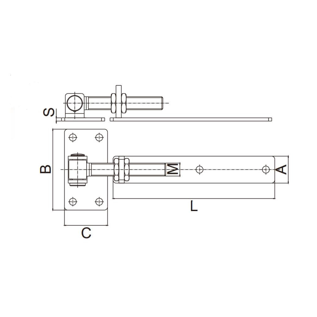 Adjustable Swing Gate Hinge for Farm Style Heavy Gates