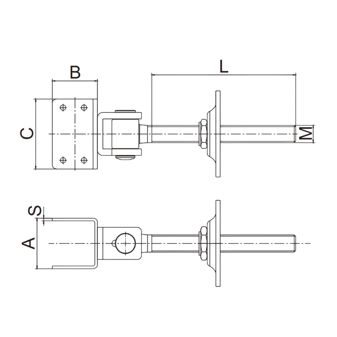 Swing gate Hinge for 50 x 50mm box section Aluminum Gates