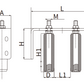 Bracket with Two White  150MM Nylon Rollers