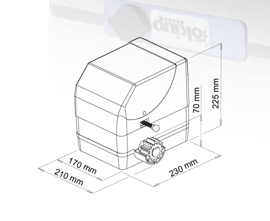Quiko Italian-Velos V600, 230V Sliding Gate Motor/Opener For gates up to 600KG. High Speed Opening.